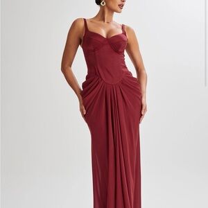 MESHKI - Leila Satin Corset Maxi Dress